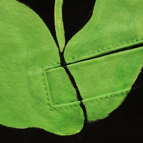 Hand Painted Black Suede Vest Sun Moon Upcycled Vintage S • M • L - Picture 3 of 7